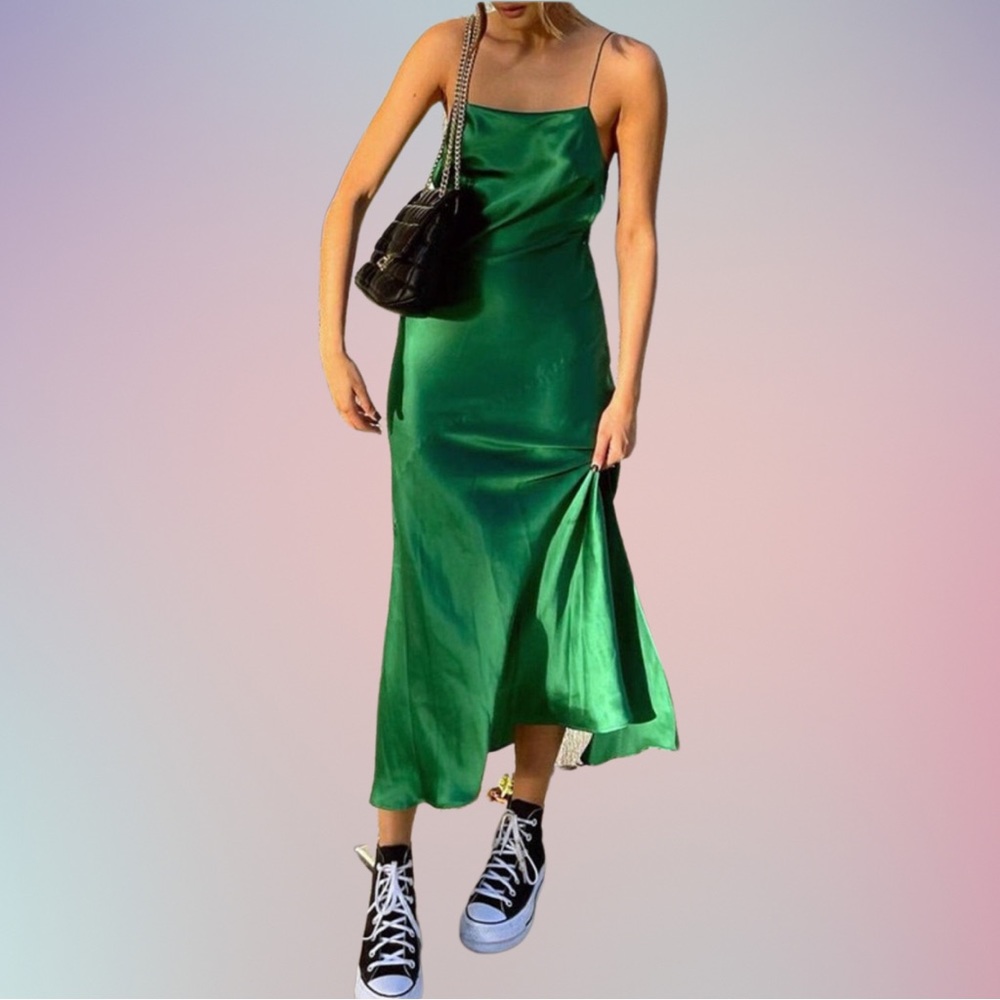 Zara Long Silk Dress